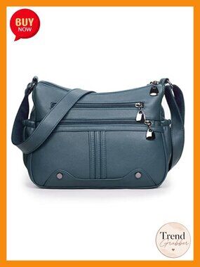 Women PU Leather Shoulder Handbag Multi Pocket Crossbody Tote Top Handle Satchel